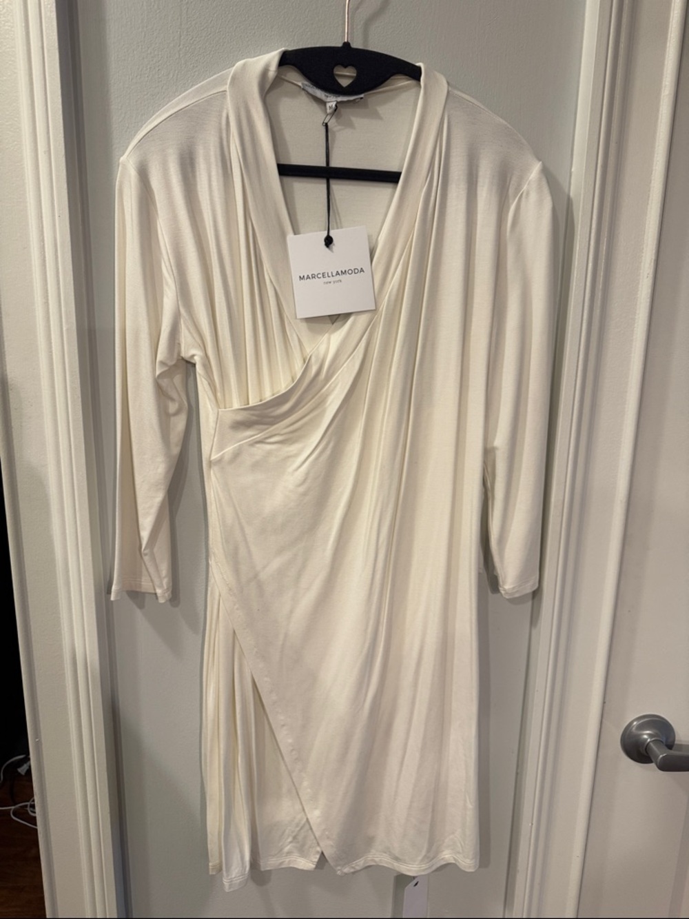 Marcella Moda White Wrap Tunic Top